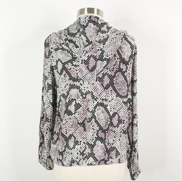 Chaser Medium M Heirloom Snake Print Cropped Hooded Jacket Animal Black Purple - Picture 5 of 12